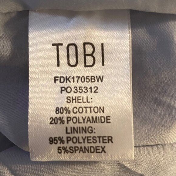 Tobi Blue Lace Overlay Front Tie Skater Mini Dress, NWT Junior's Size M - Picture 10 of 13